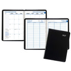 Staples 2027 Weekly/Monthly Planner - 11" H x 8" W - Black - Bilingual-Vertical appointment scheduling with ruled sections, Monday-Friday 7:00 am-8:45 pm, Saturday 7:00 am-6:45 pm, in 15-minute intervals, Sunday has ruled space