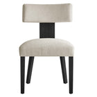 Modway Nalani Fabric Upholstered Dining Chairs - Heathered Weave Ivory/Black - 2 Pack-10