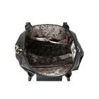Karla Hanson Millie Women's Rose Print Foldable Shopping Bag - Black-1 inner zipper pocket