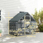 PawHut 74" H Large Catio Outdoor Cat Enclosure with Waterproof Cover - Grey-Features four platforms for climbing and lounging 