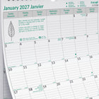 Blueline 2027 EcoLogix Monthly Wall Calendar - 12" x 17" - Bilingual-Twin-wire binding with eyelet hanger construction