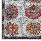Modway Entourage Kensie Distressed Floral Moroccan Trellis Area Rug - 8 ft W x 10 ft L - Ivory Blue Red Orange Yellow-Stain Resistant / Easy to Clean
