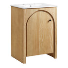 Modway Appia 24" Bathroom Vanity - Oak/White-Soft-Close Hinges