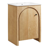 Modway Appia 24" Bathroom Vanity - Oak/White-Soft-Close Hinges