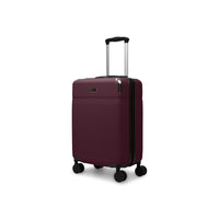 Bugatti Monaco 21.5" Hardside Carry-on Luggage - Vegan Leather Trim -  Fig-Made of lightweight and resistant ABS/PC with PU leather trim