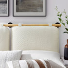Modway Anela Wall-Mounted Chenille Upholstered Full Headboard - Cream Natural-Rubberwood Bar