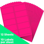 JAM Paper Mailing Address Labels, 2" x 4", Neon Pink, 3 sets of 120-Pink