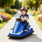 Qaba 6V Electric Bumper Car for Kids with 360 Degree Spin and Dual Motors - Blue-Dual 6V motors offer powerful fun with exciting 360-degree spins 