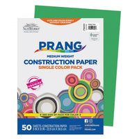 Prang Construction Paper - Holiday Green - 9" x 12" - 50 Sheets-Heavyweight groundwood construction paper