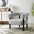 Modway Sable Upholstered Fabric Armchair - Light Grey Black-Wood Frame