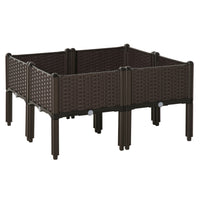 Outsunny 4-Piece Raised Garden Bed - 15.7" x 15.7" x 17.3"-PP material is durable and lightweight, will not be deteriorated by the weather   