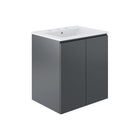 Modway Bryn 24" Wall-Mount Bathroom Vanity - Grey/White-Modern Bathroom Vanity