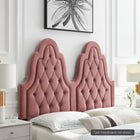 Modway Augustine Tufted Performance Velvet Twin Headboard - Dusty Rose-Performance Velvet Upholstery