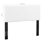 Modway Keira Faux Leather King/California King Headboard - White-Vertical Striped Channel Tufting