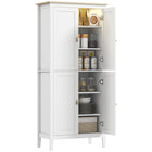 HOMCOM 70" H Kitchen Pantry Cabinet with Sensor LED Light - White-Three motion modes: all-day, night, or constant on 