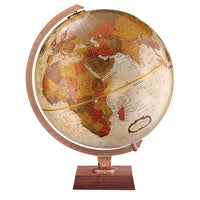 Replogle Northwoods 12"bronze Metallic Ocean Desk Globe - English-Solid hard wood base