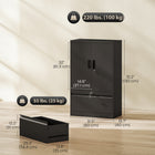HOMCOM Metal Storage Cabinet with Locks - Black-Made of powder-coated steel, supporting up to 220 lb. (100 kg)