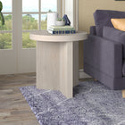 Hudson&Canal Holm 22"W Round Side Table - Alder White-Features easy assembly