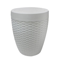 Modern Homes 7L Round Bath Bin - White-Durable and easy to clean