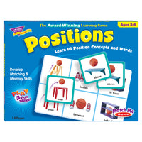 TREND enterprises Positions Match Me Game-Set of game boards and matching cards for classroom, care facility, or home use for teaching basic English vocabulary