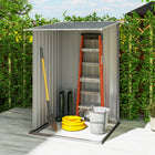 Outsunny 3' x 3' Lean-to Garden Storage Shed - Light Grey-Sloped roof to prevent water build-up    
