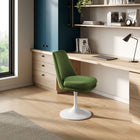 Modway Lippa Swivel Dining Performance Velvet Side Chair - White Moss Green-360º Swivel Capability