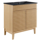 Modway Render 30" Bathroom Vanity - Oak/Black-Mid-Century Modern Style