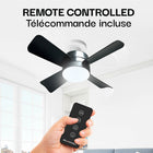 Bell+Howell 15.7 in. Socket Fan Light with Remote - Black-Choose from multiple light settings- high, medium or low