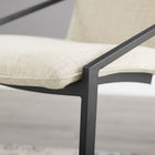 Modway Pitch Upholstered Fabric Dining Armchair - Black/Beige-Foam Padded Seat