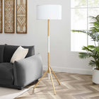 Modway Natalie Tripod Floor Lamp - White Natural-Drum Shade