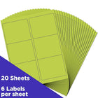 JAM Paper Mailing Address Labels - 3 1/3 x 4 - Ultra Lime Green - 2 sets of 120-4" x 3.33"