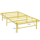 Modway Horizon Stainless Steel Twin Bed Frame - Yellow-Non-Marking Foot Caps