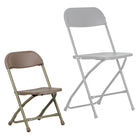 Flash Furniture Kids Brown Plastic Folding Chair, Gold Powder Coated Frame Finish, (YKIDBN)-Easy to Clean