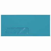JAM Paper #10 Window Envelopes, 4 1/8 x 9.5, Brite Hue Blue Recycled, 1000 Pack (5156476B)-Blue