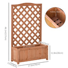 Outsunny Raised Garden Bed with Trellis for Vine Climbing - 28" x 11" x 46" -Made of fir wood and designed with outdoor in mind
