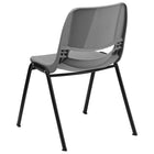 Flash Furniture HERCULES Series Grey Ergonomic Shell Stack Chair with Black Frame-Ergonomically Contoured Design with Grey Plastic Back and Seat