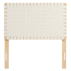 Modway Sparta Weave Vegan Leather Twin Headboard - Natural Beige-Standing Design