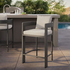 Modway Tahoe Outdoor Patio Aluminum Counter Stool - 36.5" - White-Slatted Seat