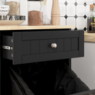 HOMCOM 10 Gallon Tilt Out Trash Sideboard Buffet Cabinet with Hidden Bin & Drawer - Black-Great for kitchen, hallway, or laundry room