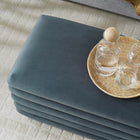 Modway Mezzo Upholstered Performance Velvet Storage Bench - Cadet Blue-Stay-Open Hinge