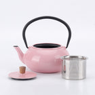 Minimal Enamelled Cast Iron Teapot - Classic Pink - 0.6 L-Perfect for brew the team and boil water with it