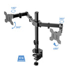 Rocelco DM2 Dual Monitor Mount for Desks and Sit & Stand Desk Risers-Mount monitors in landscape (horizontal) or portrait (vertical) position