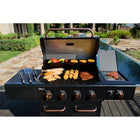Kenmore 4 Burner Gas Grill with Side Searing Burner - Black/Copper-Secondary Cooking Area: 168 sq inches.