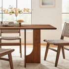 Modway Rivian Rectangular 70" Wood Dining Table - Walnut-Adjustable Non-Marking Foot Caps