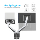 ShoppingAll 2-in-1 Adjustable Dual Gas Spring Arm Laptop & Monitor Desk Mount Stand - White-Each arm can hold up to 17.6lb/8kg laptop or monitor with 75mm x75mm or 100mm x 100mm VESA mounting holes
