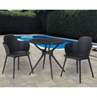 Dura Housewares Granada Chair - Black - 4 Pack-Perfect for relaxing or social gatherings