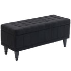 HOMCOM Flip Top Storage Ottoman Bench for End of Bed - Black-Elegant and chic, this bench enhances any living space; 