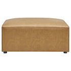 Modway Mingle Vegan Leather Ottoman - Tan-Ottoman Weight Capacity: 440 lbs.