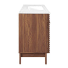 Modway Render 48" Single Sink Bathroom Vanity - Walnut/White-Full-Extension Drawers