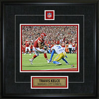 Travis Kelce Pin & Plate Chiefs - Framed Print - 18" x 18"-Premium 8x10 framed